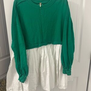 NWOT Free People Green sweater top dress